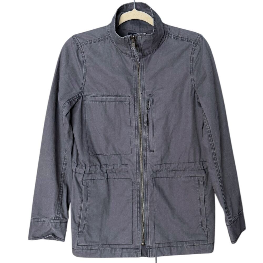 Madewell Utility Jacket Women’s Small Gray Zip Front 100% Cotton Field Jacket